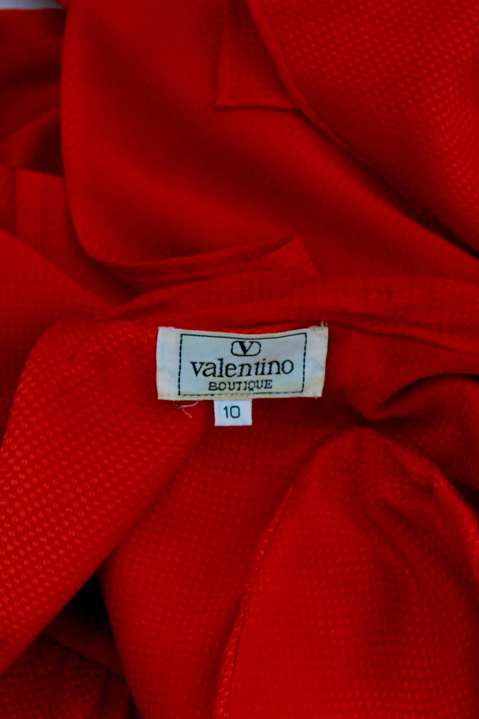 1980s Valentino Red Silk Blouse, Large