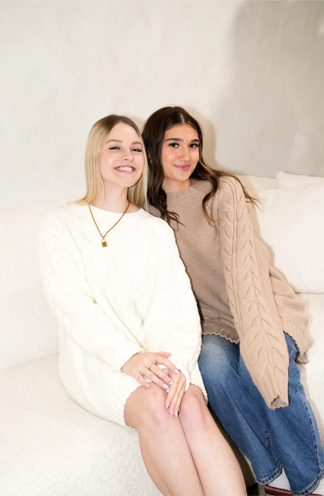 Adele Cable Knit Big Sister Sweater | Fawn
