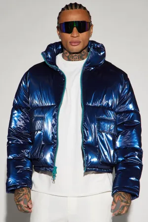Adrian Nylon Cropped Puffer - Navy
