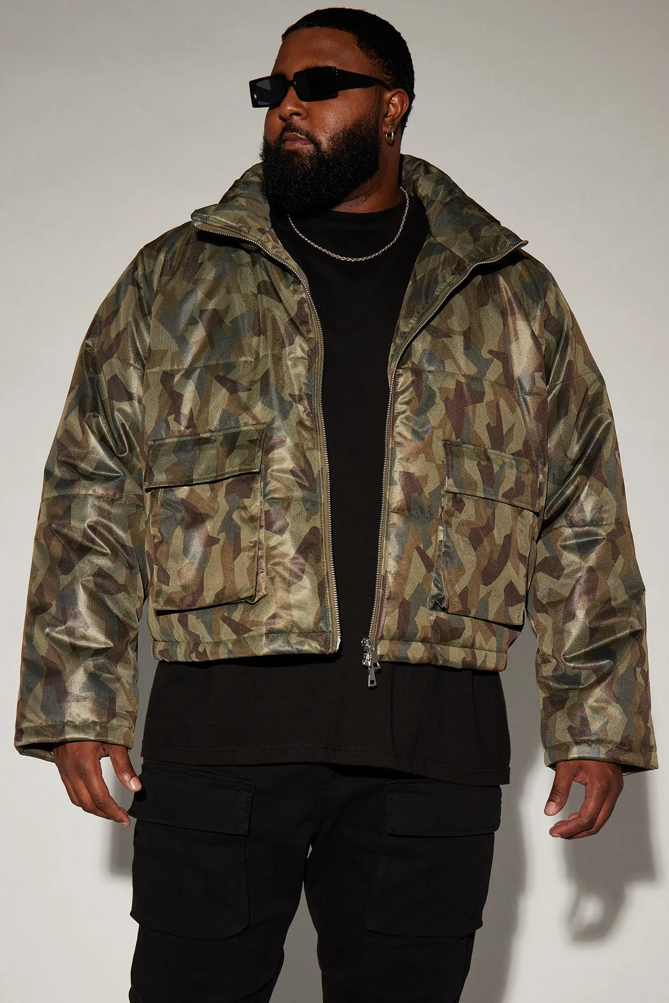 Alan Camouflage Cropped Puffer - Camouflage