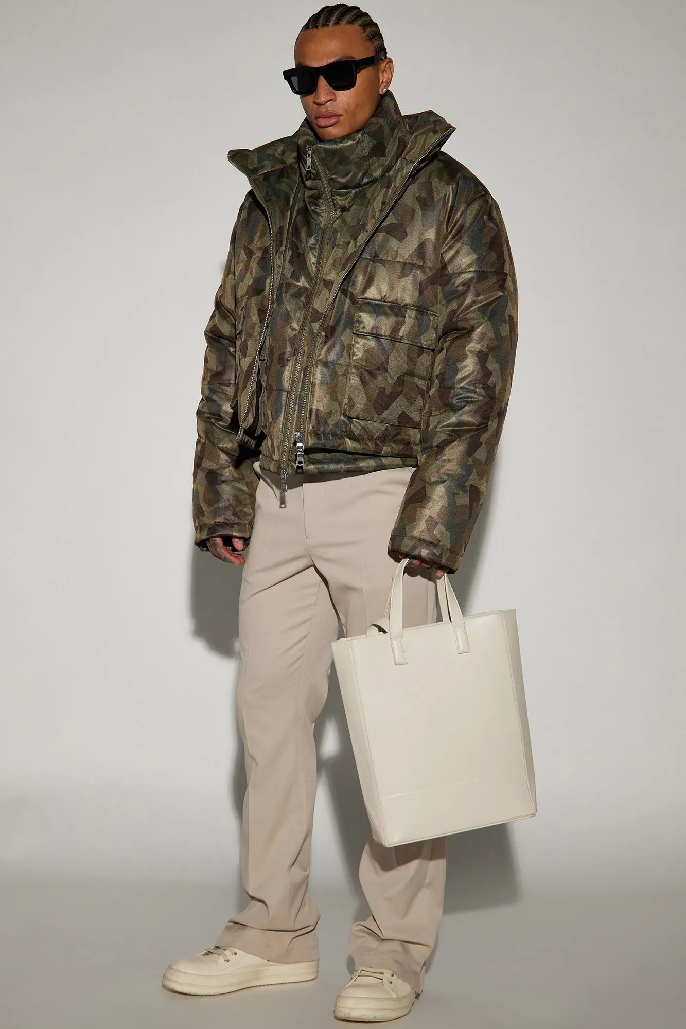 Alan Camouflage Cropped Puffer - Camouflage