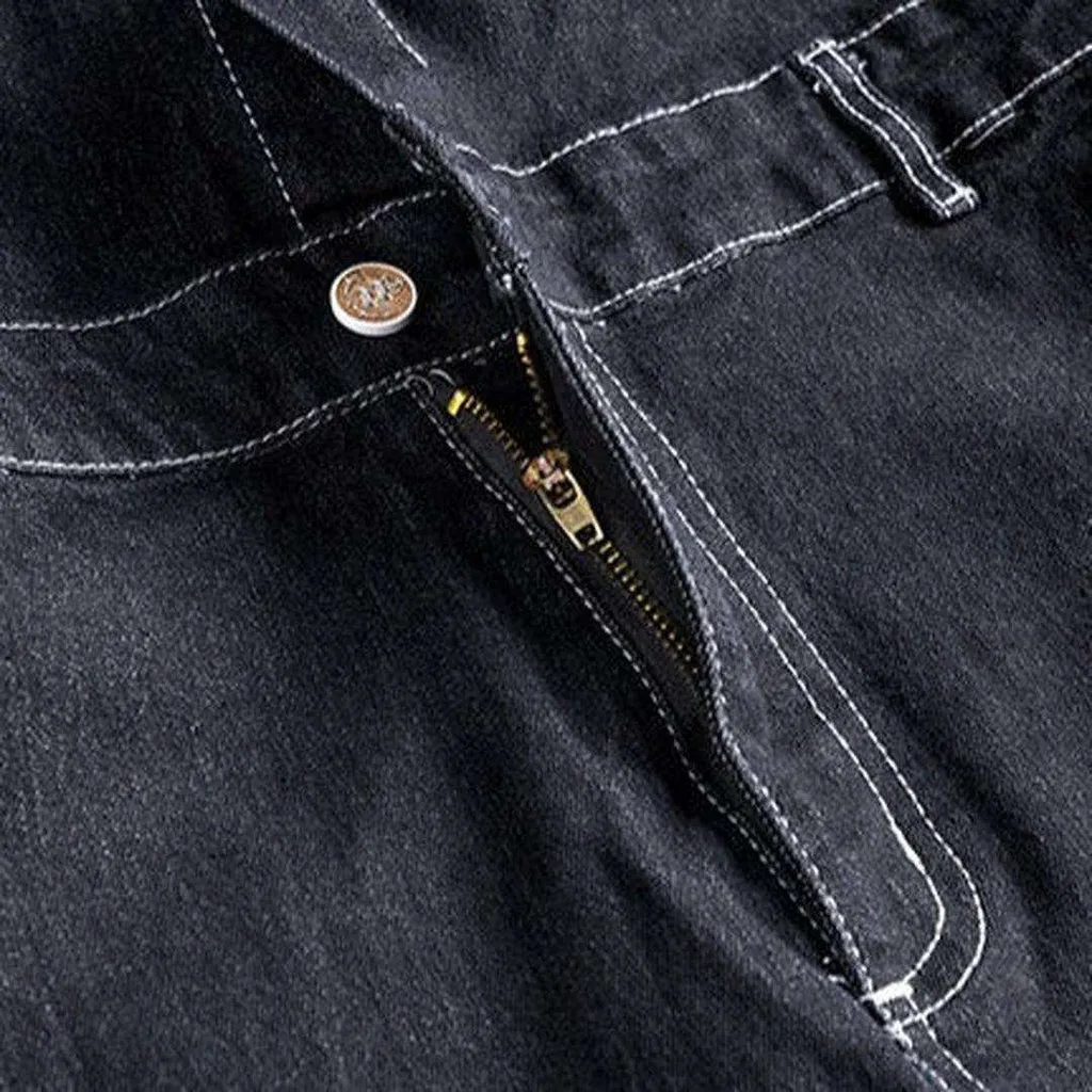Back embroidery men denim overall