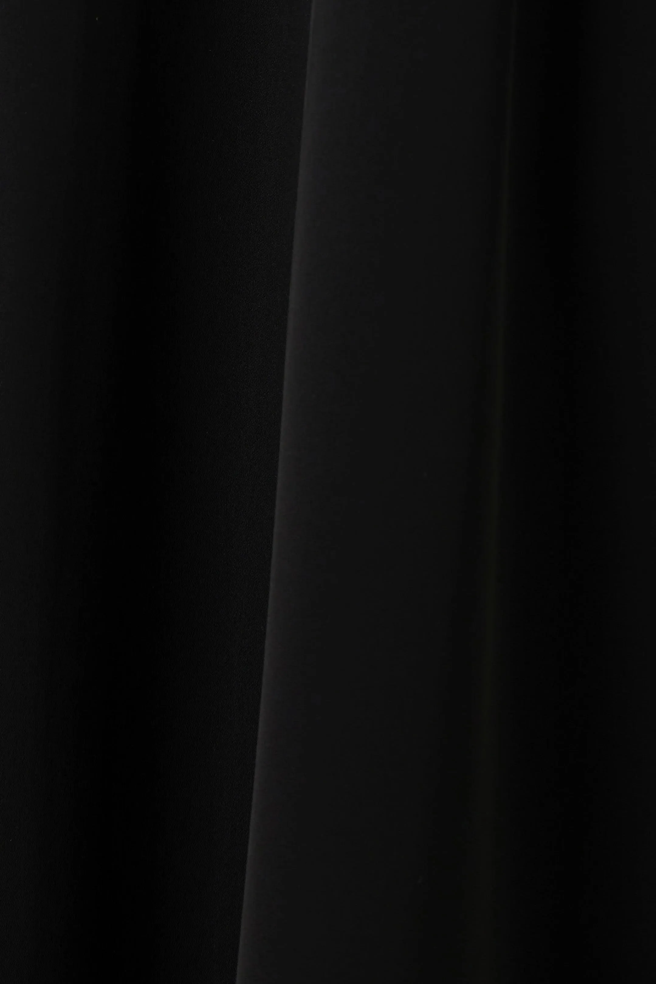 Black Aria Crepe Abaya with Front Pleats with Beaded Front Panel and Flared Sleeves