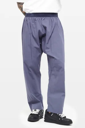 Blue Shadow Wide-Leg Elasticated Cotton Trousers