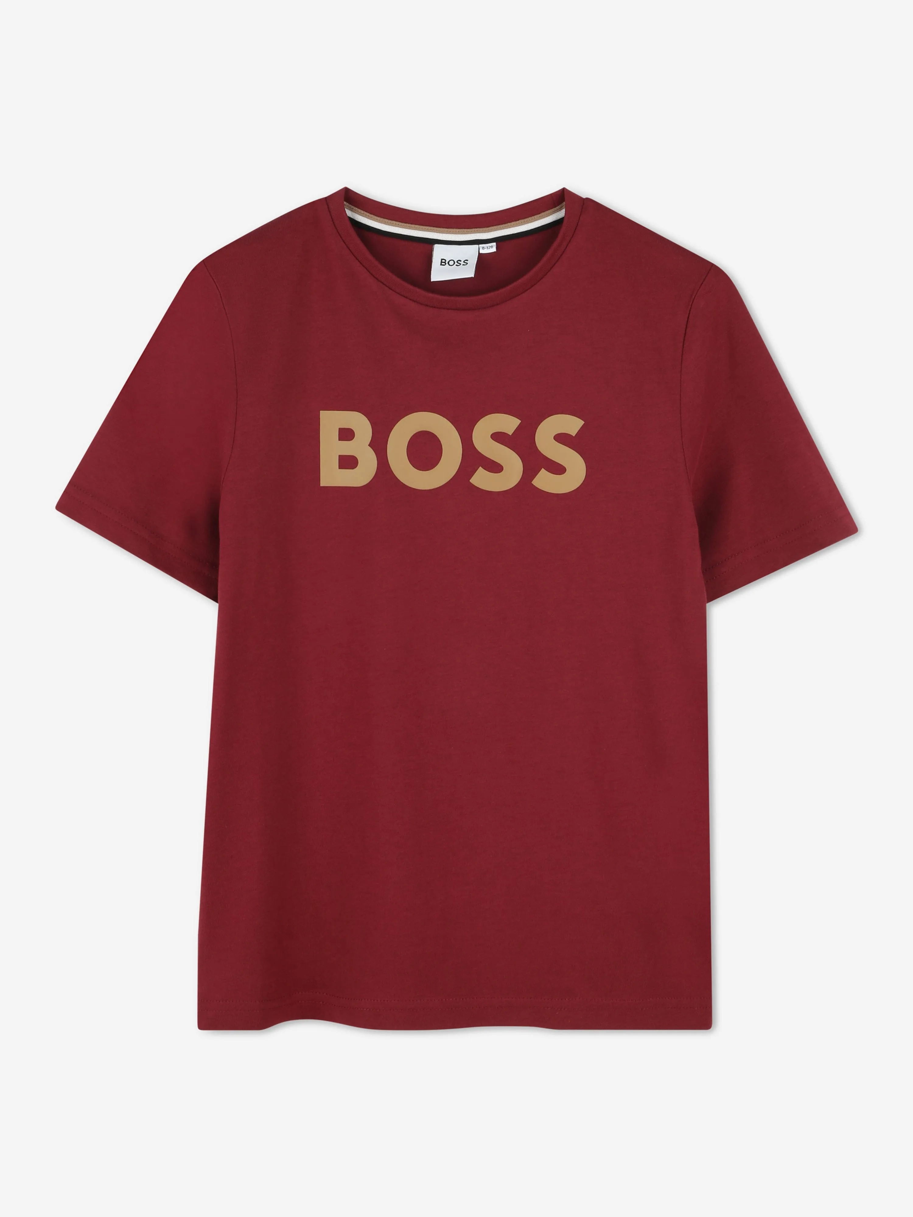 BOSS Boys Logo Print T-Shirt in Red