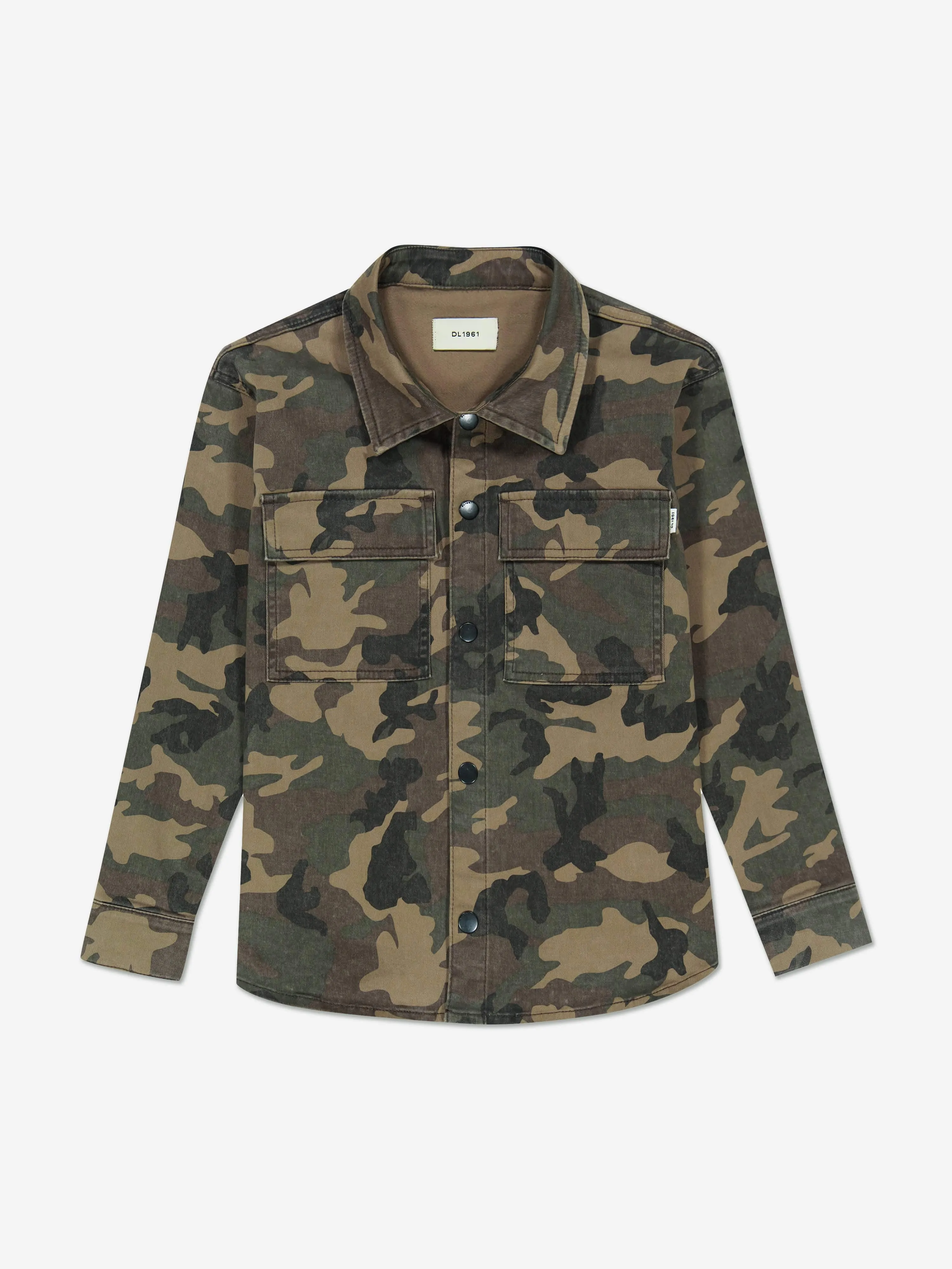 DL1961 Kids Ash Camouflage Shirt in Brown