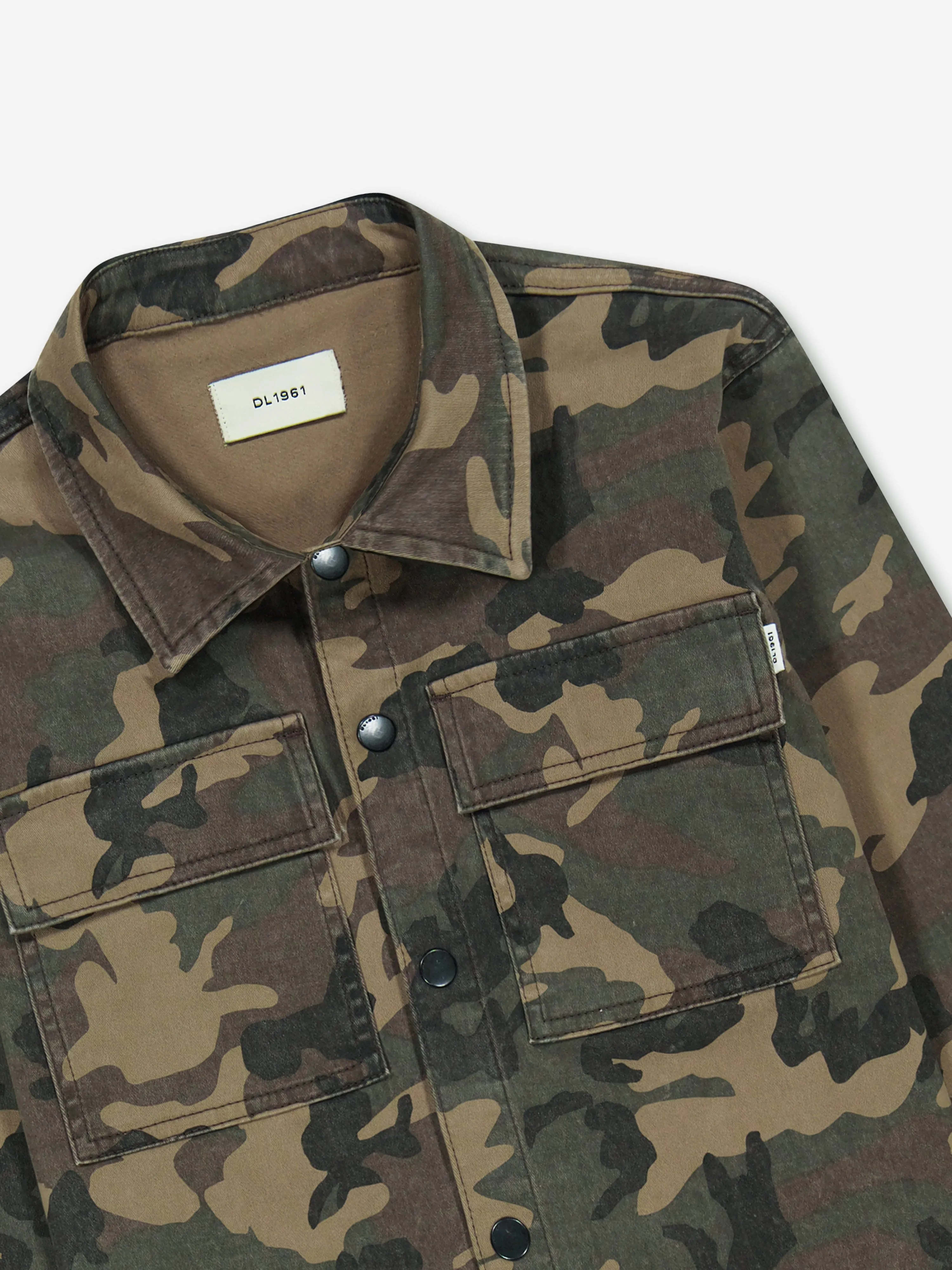 DL1961 Kids Ash Camouflage Shirt in Brown