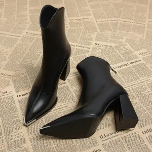 Felice - Sleek Pointed Toe Ankle Boots
