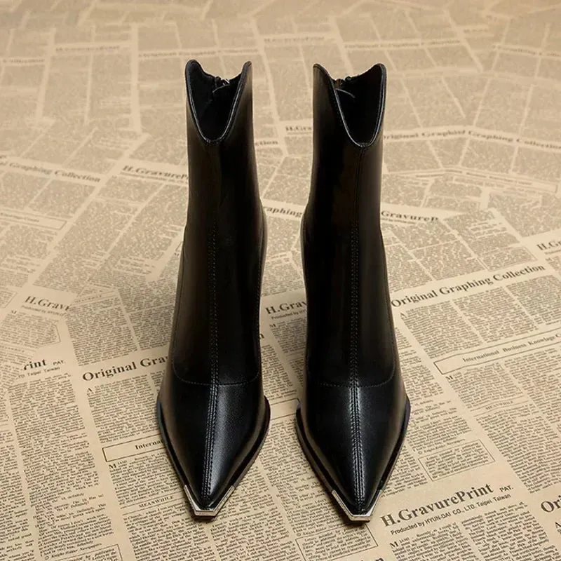 Felice - Sleek Pointed Toe Ankle Boots