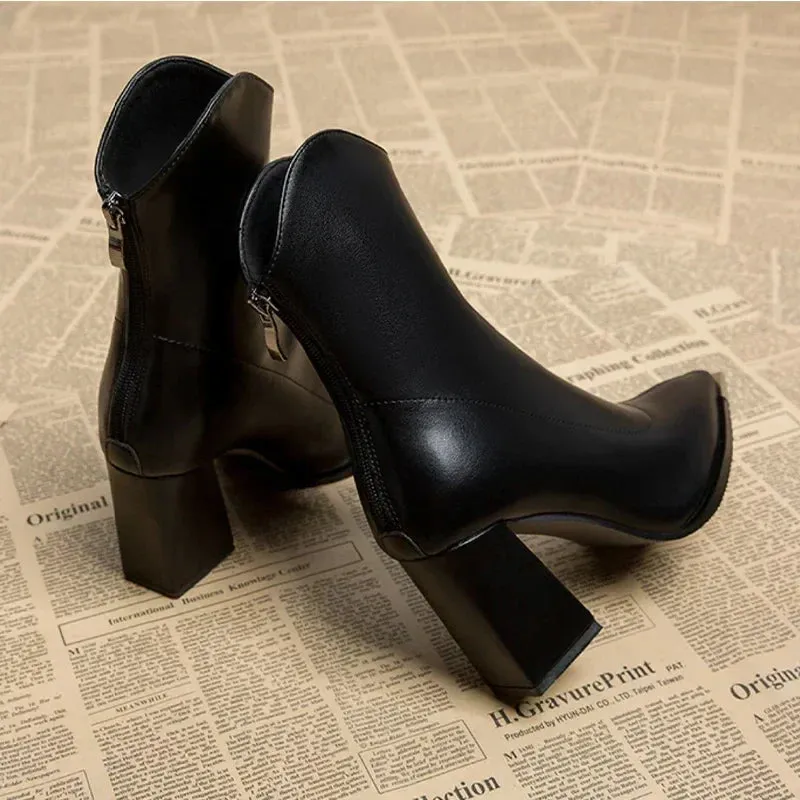 Felice - Sleek Pointed Toe Ankle Boots