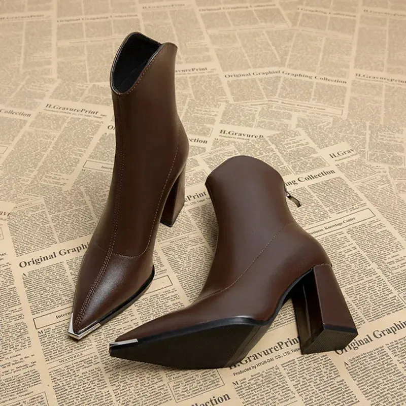 Felice - Sleek Pointed Toe Ankle Boots