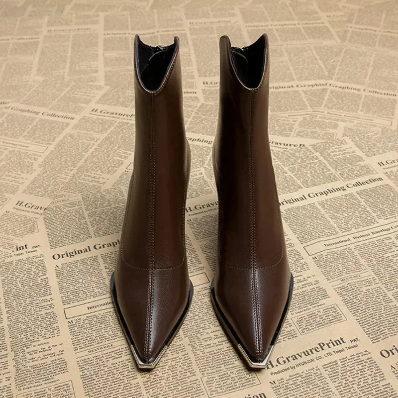 Felice - Sleek Pointed Toe Ankle Boots