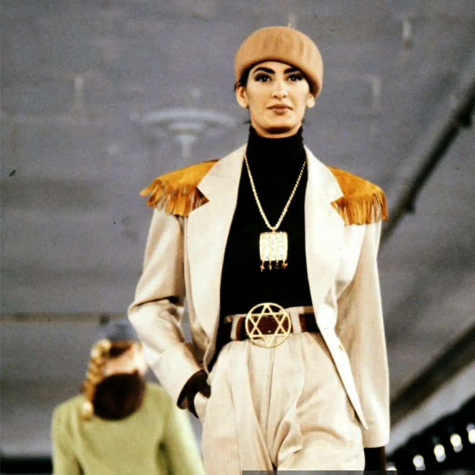F/W 1991 Isaac Mizrahi Cashmere Western Blazer w Fringe
