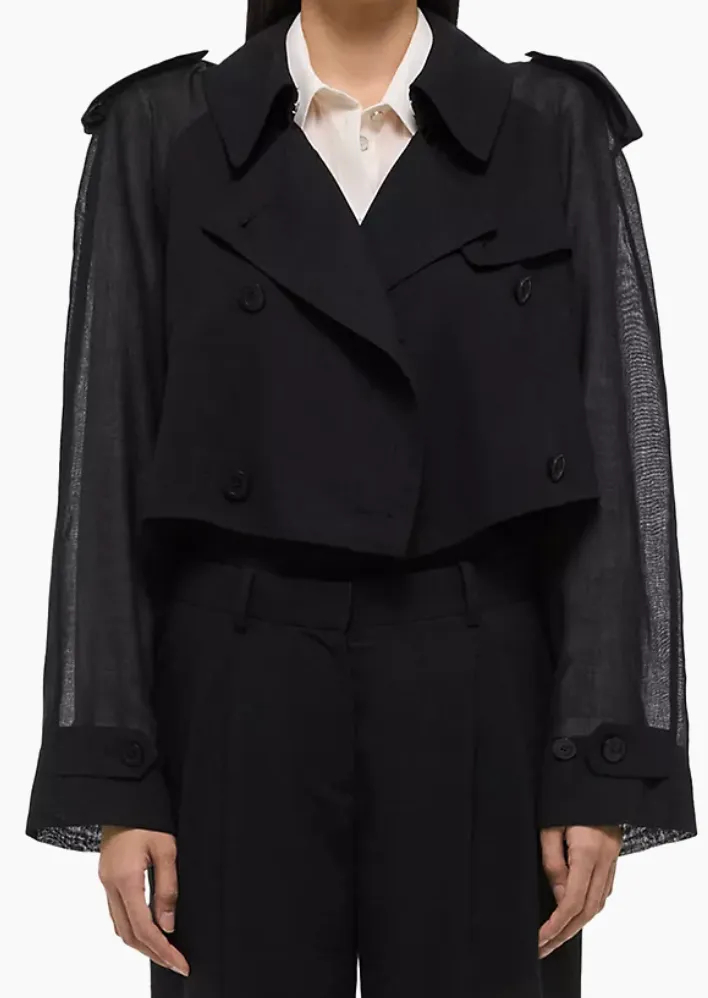 Helmut Lang Crop Drtd Trench.Woo