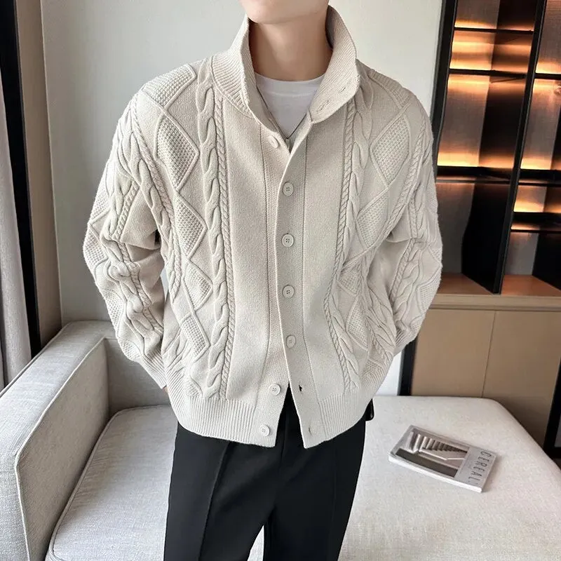 [Korean Style] 3 Colors Wool Knitted Cardigan Sweaters