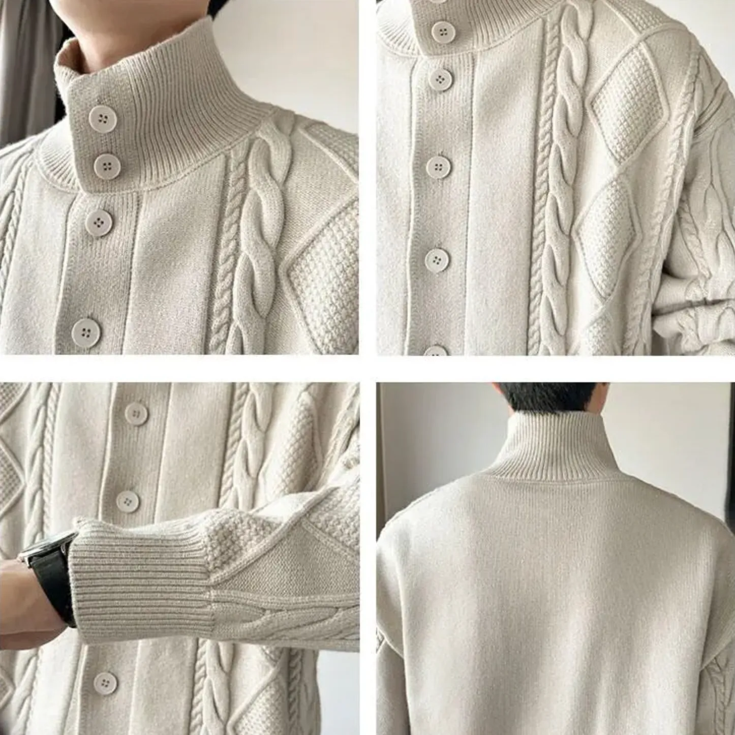 [Korean Style] 3 Colors Wool Knitted Cardigan Sweaters