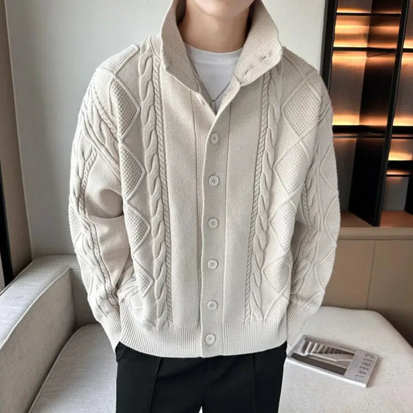 [Korean Style] 3 Colors Wool Knitted Cardigan Sweaters