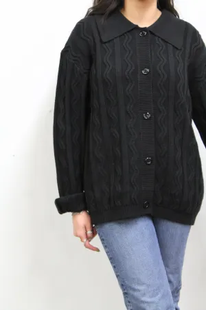 Oversized Black Cardigan