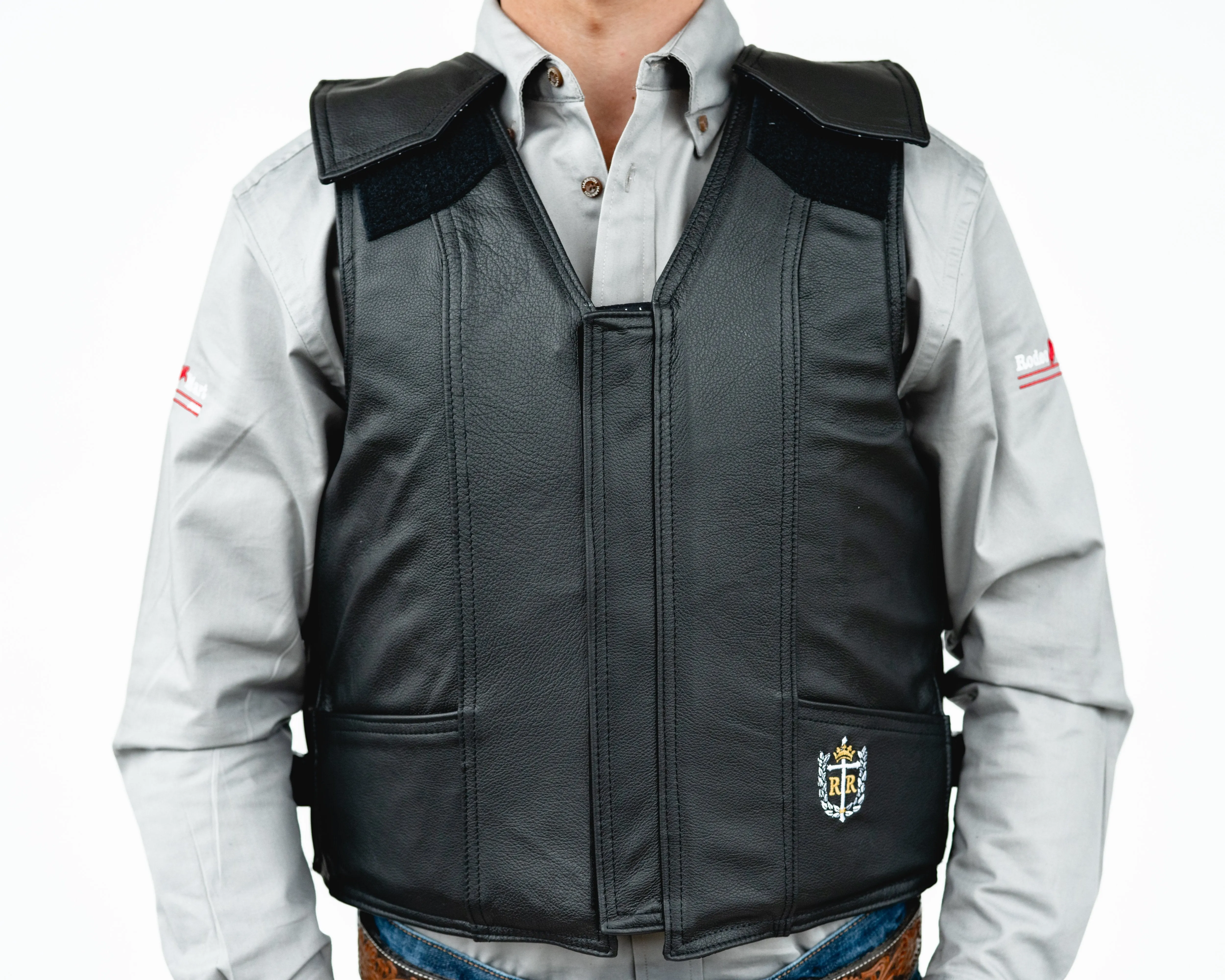 Ride Right 1200 Series Leather Bull Riding Vest