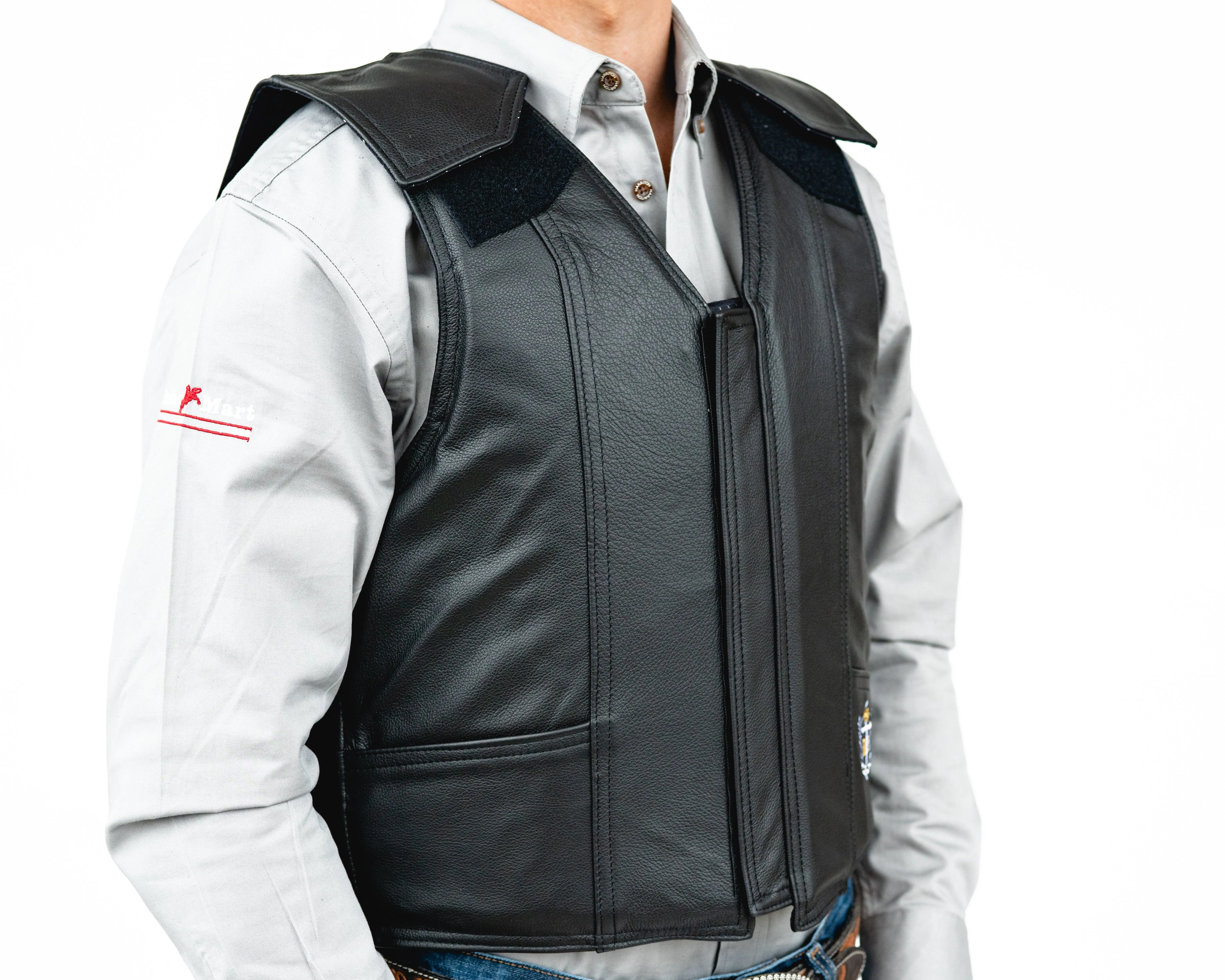 Ride Right 1200 Series Leather Bull Riding Vest
