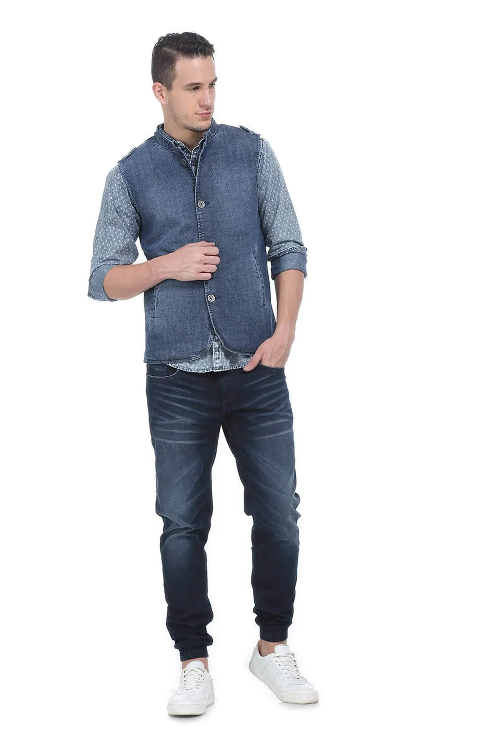 Slim Fit Twill Bandhgala