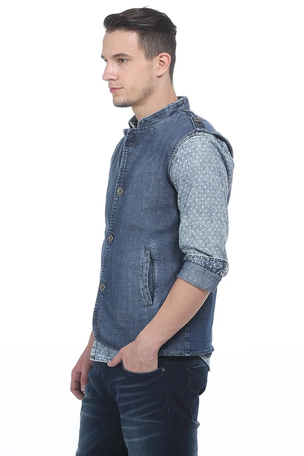 Slim Fit Twill Bandhgala