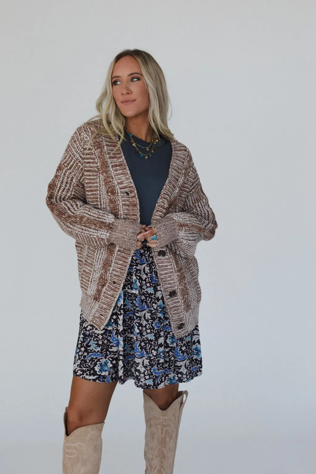 Sunset Stroll Cardigan - Brown