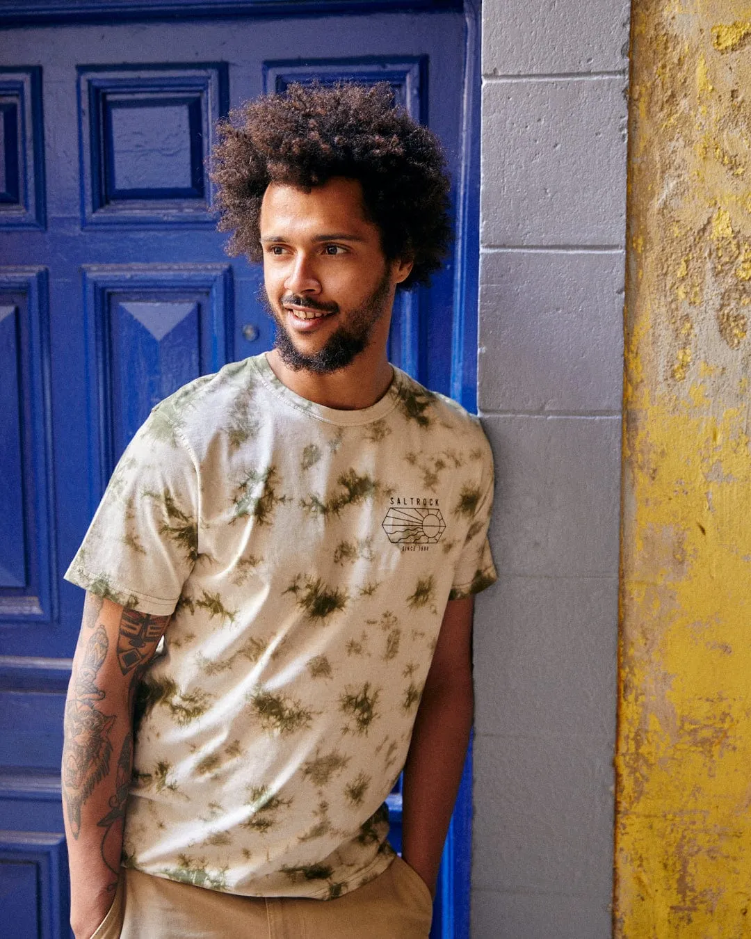 Vantage Outline - Mens Tie Dye T-Shirt - Green
