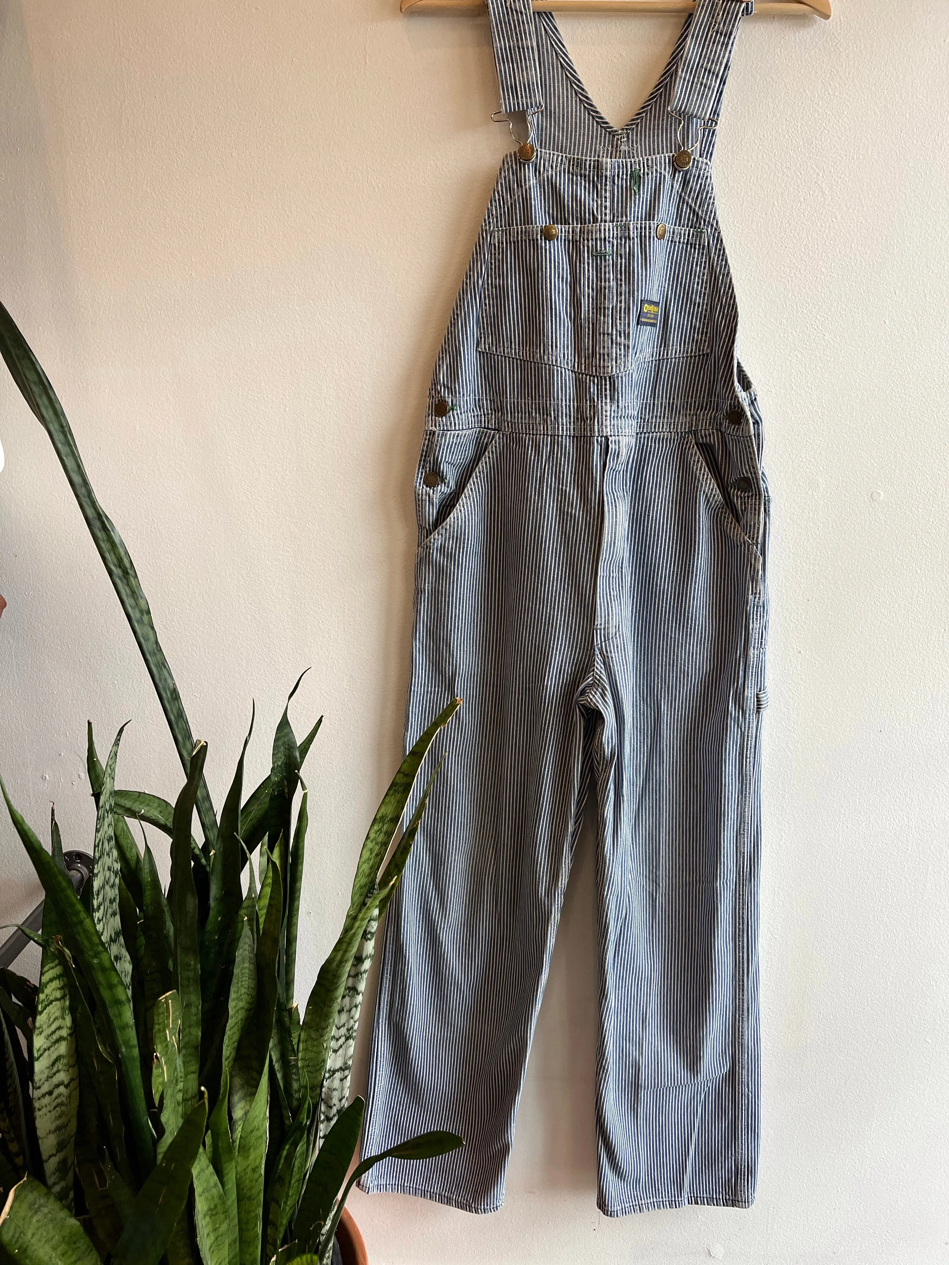 Vintage 1970s Osh Kosh BGosh Hickory Stripe Denim Overalls