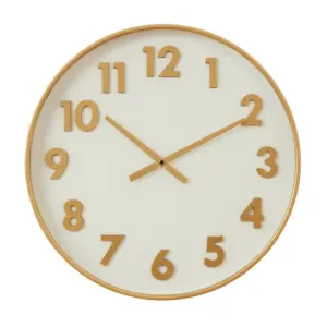 Watson Metal Wall Clock 50cm  Gold & White Contemporary In-store Pickup Only