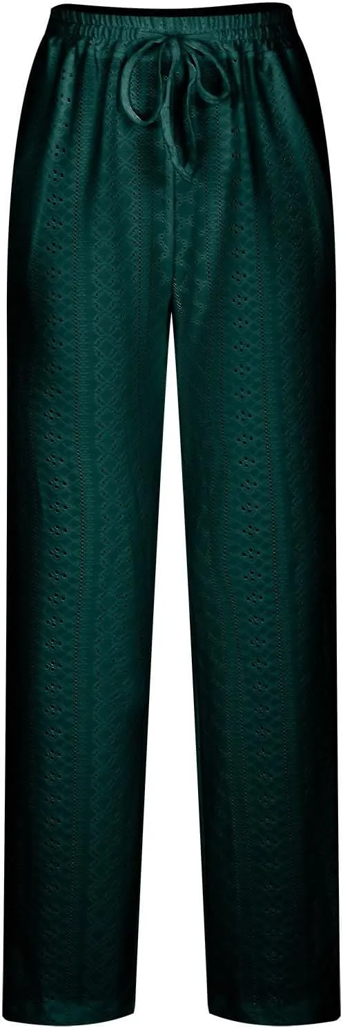 Women Pants Summer Linen Wide Leg Pants Women's Linen Pants Summer Casual High Waist Wide Leg Trousers Pant with